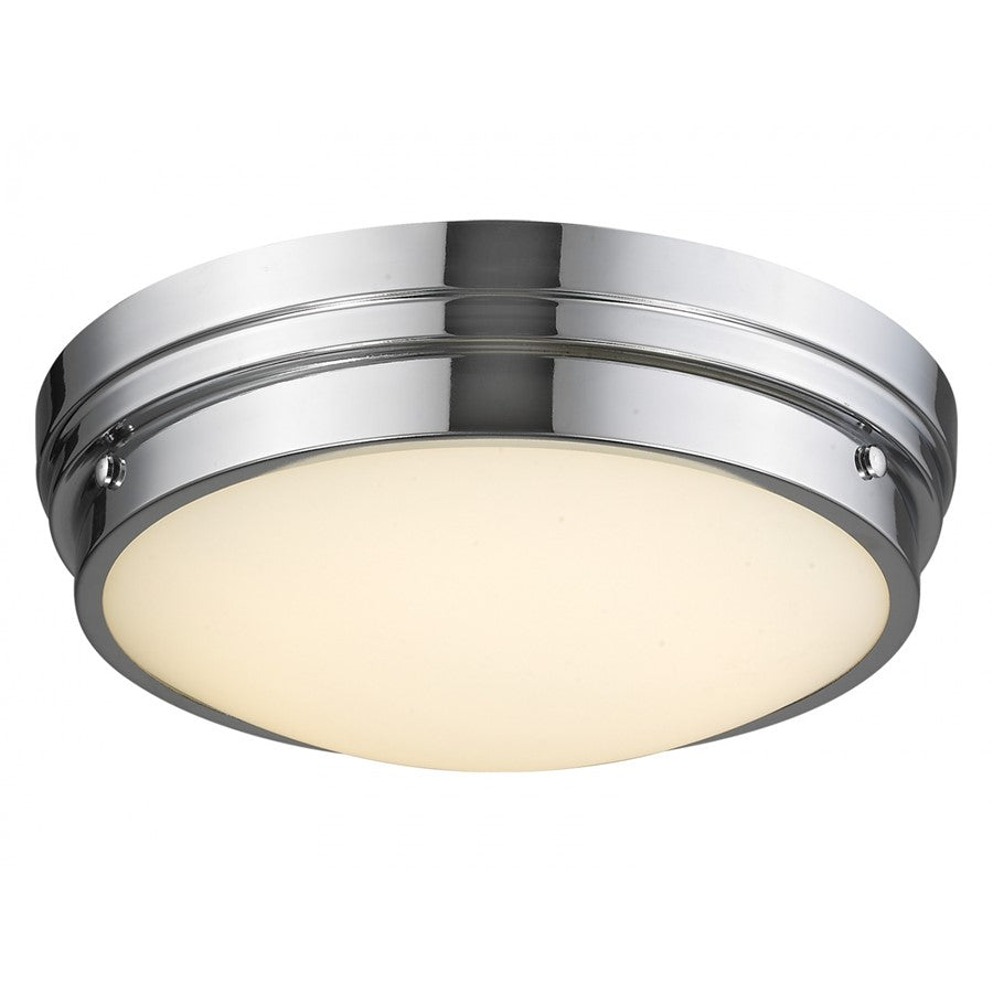 Avenue Lighting Cermack St. 17in 1-Light Flush Mount | Contemporary Polished Chrome and Glass | Bedroom & Hallway Ceiling Light | Model HF1161-CH