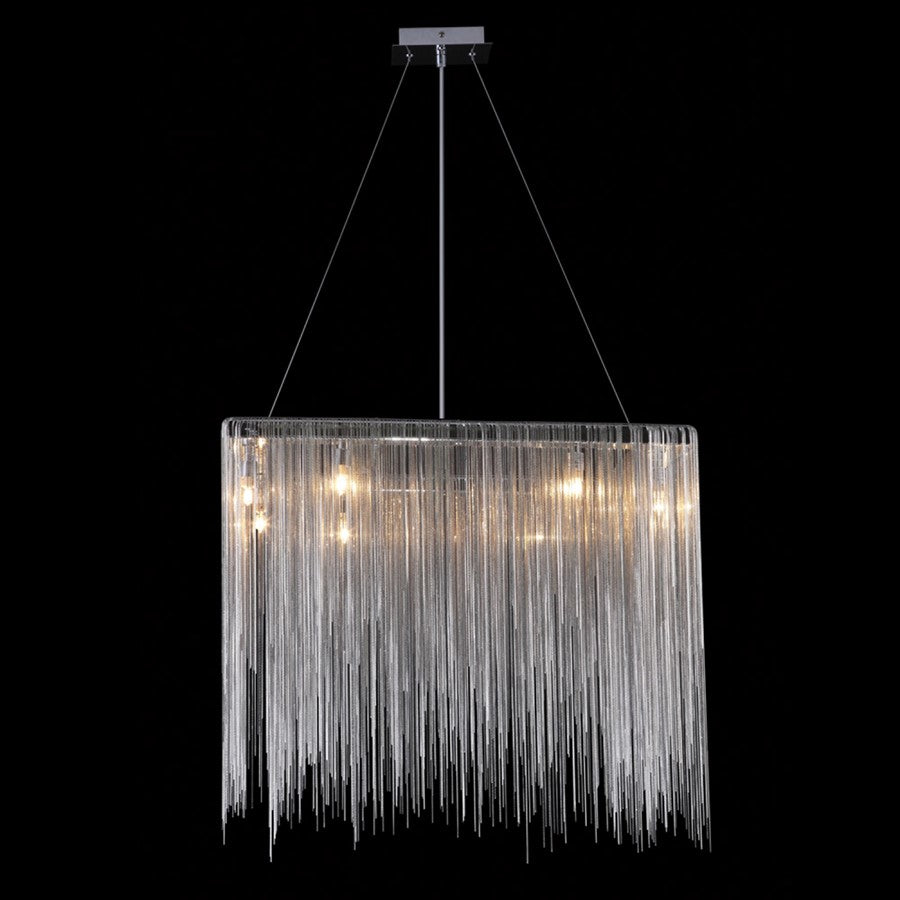Avenue Lighting Fountain Ave. 24in LED Square Chandelier | Chrome Brass/Steel | Dining Room & Living Room | 7950 Lumens, 3000K | Model HF1203-CH