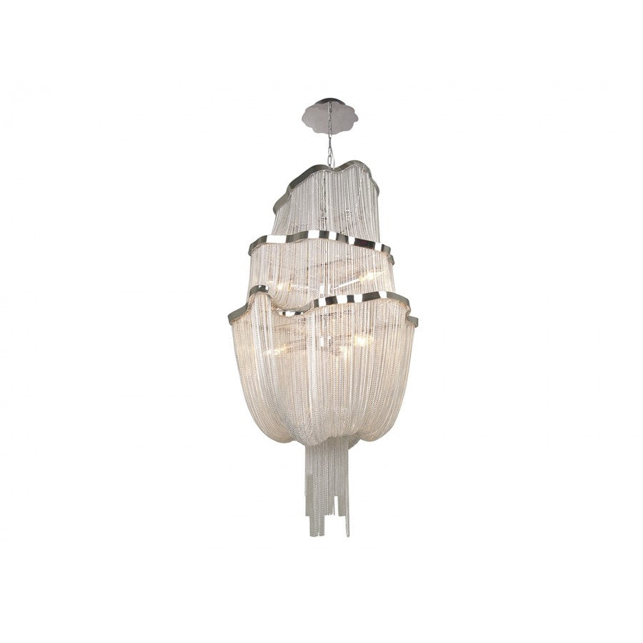 Avenue Lighting Mullholand Dr. 39in 6-Light Chandelier | Polish Chrome Jewelry Chain | Dining Room & Entryway | 20 x 20 x 39 in | Model HF1402-CH
