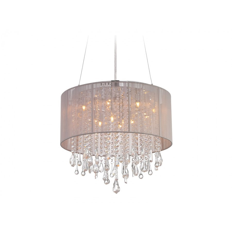 Avenue Beverly Dr. 12Lt 20" Chandelier/Flush, Taupe Silk