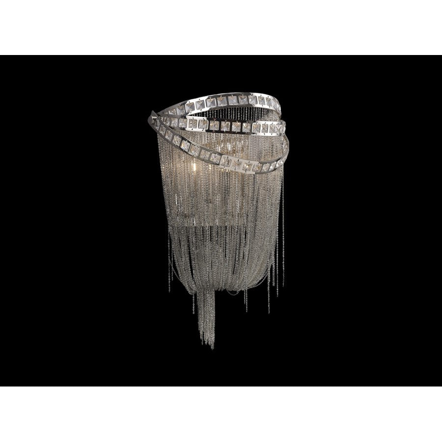 Avenue Lighting Wilshire Blvd. 2Lt 16" Wall Sconce, Nickel/Crystal