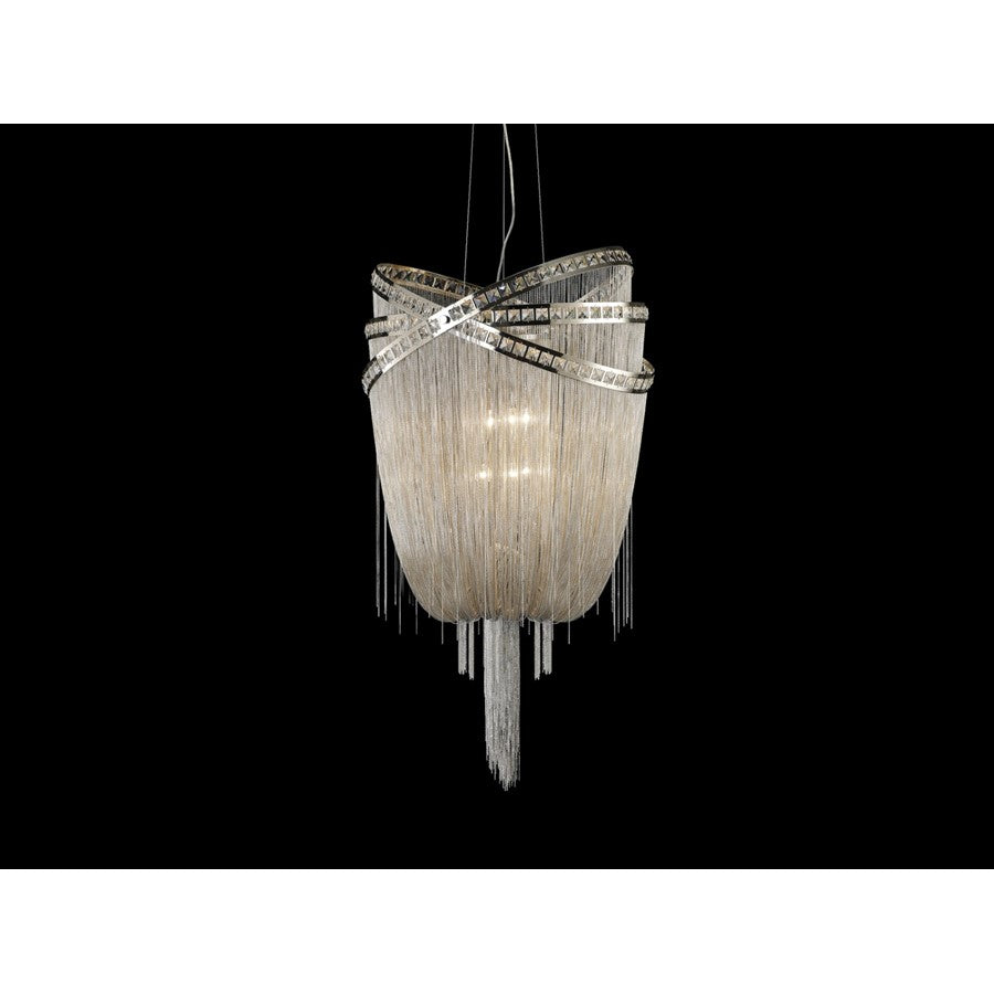 Avenue Lighting Wilshire Blvd. 4Lt 36" Chandelier, Nickel/Crystal