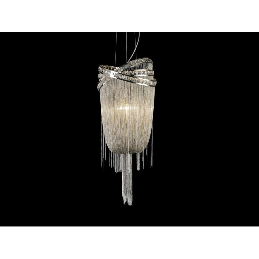 Avenue Lighting Wilshire Blvd. 6Lt 45" Chandelier, Nickel/Crystal