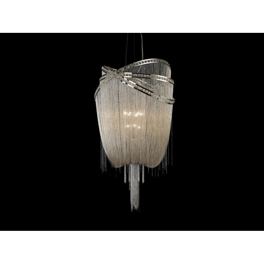 Avenue Lighting Wilshire Blvd. 9Lt 60" Chandelier, Nickel/Crystal