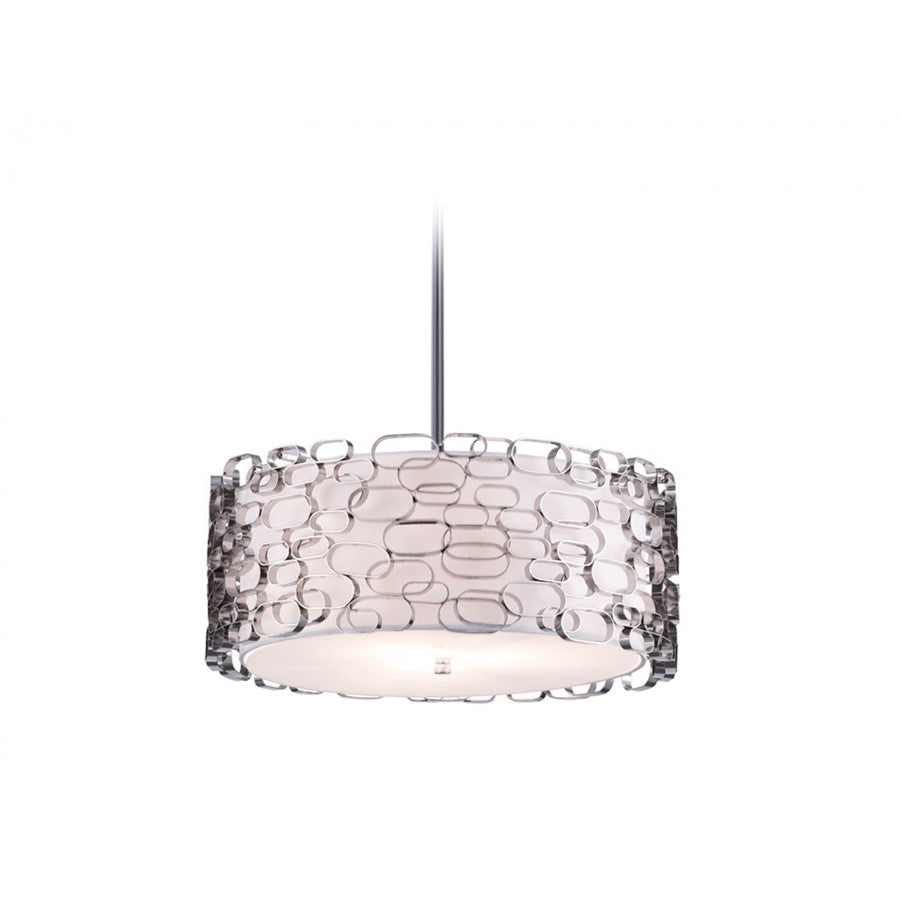 Avenue Lighting Ventura Blvd. 4Lt 9" Chandelier, Nickel/Ivory Shade