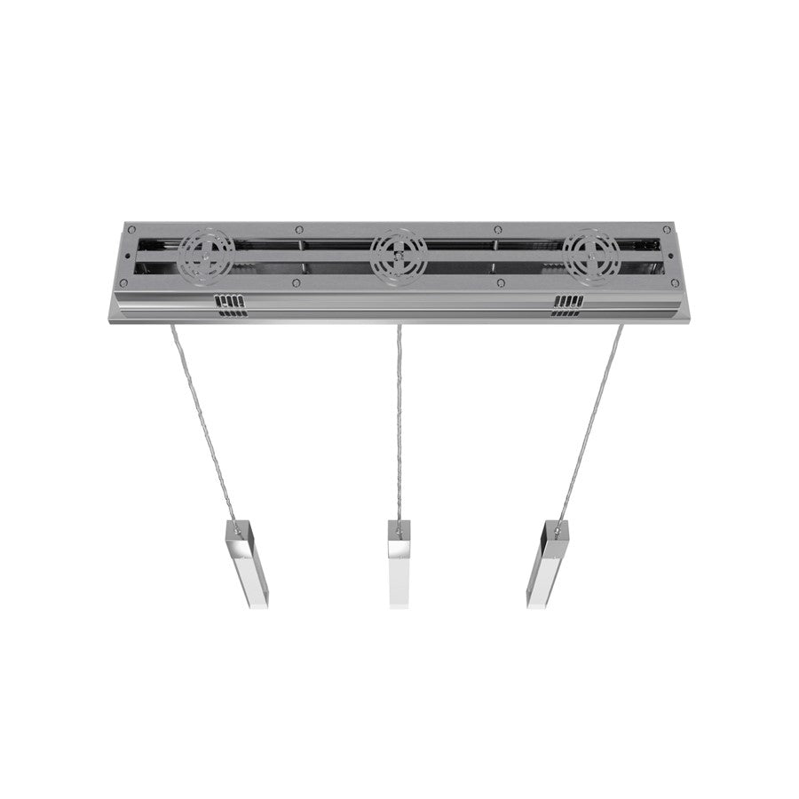 Avenue Original Glacier 3Lt 130" Pendant, Chrome/Crystal