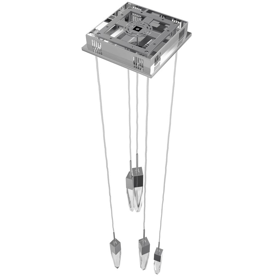 Avenue Lighting Aspen 5Lt 144" Pendant, Chrome/Clear Crystal
