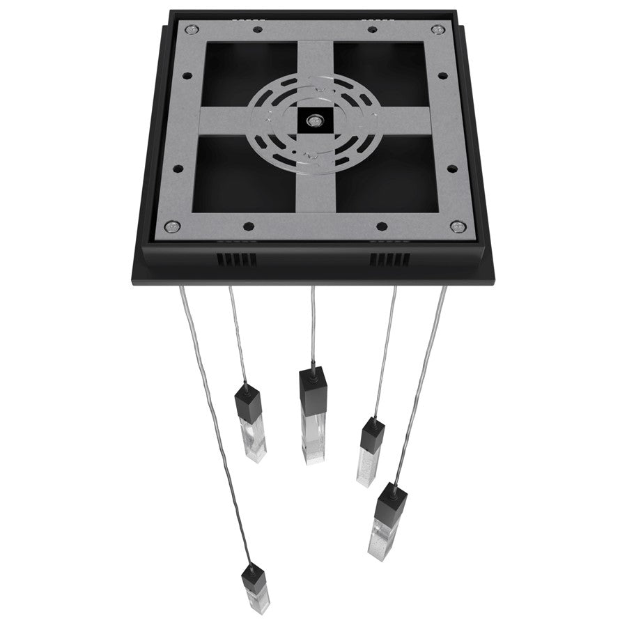 Avenue Original Glacier 5Lt 144" Pendant, Black/Bubbled Crystal