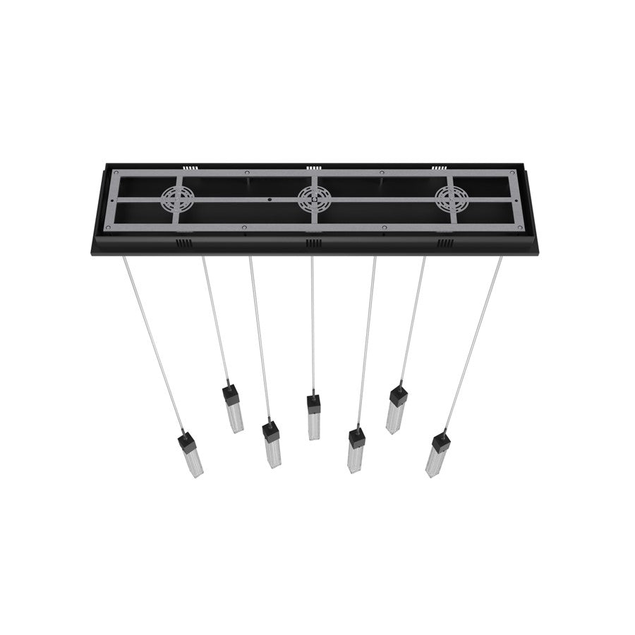 Avenue Lighting Boa 7 Light 130" Pendant/Multi Port , Black