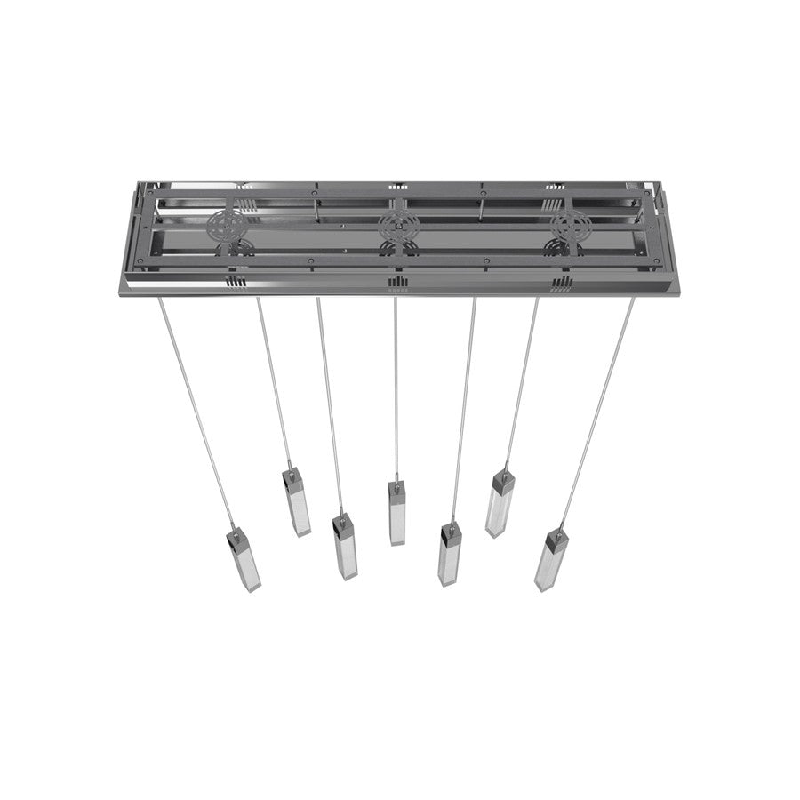 Avenue Original Glacier 7Lt 130" Pendant, Chrome/Snow