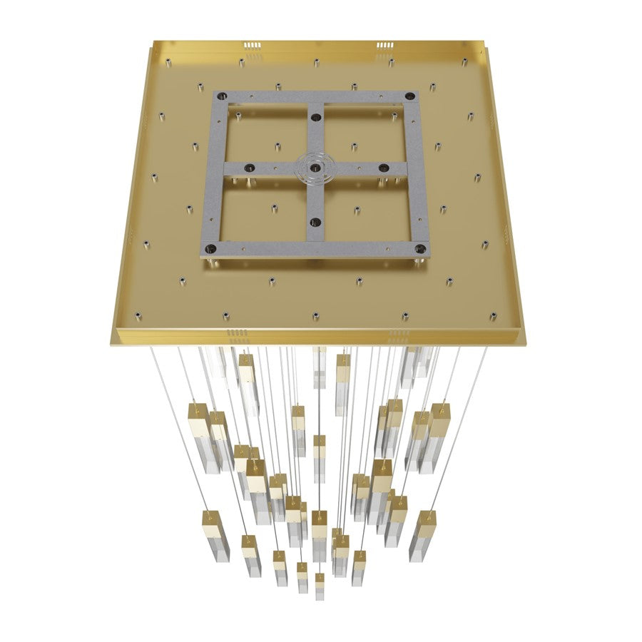 Avenue Original Glacier 41Lt 174" Pendant, Brass/Crystal