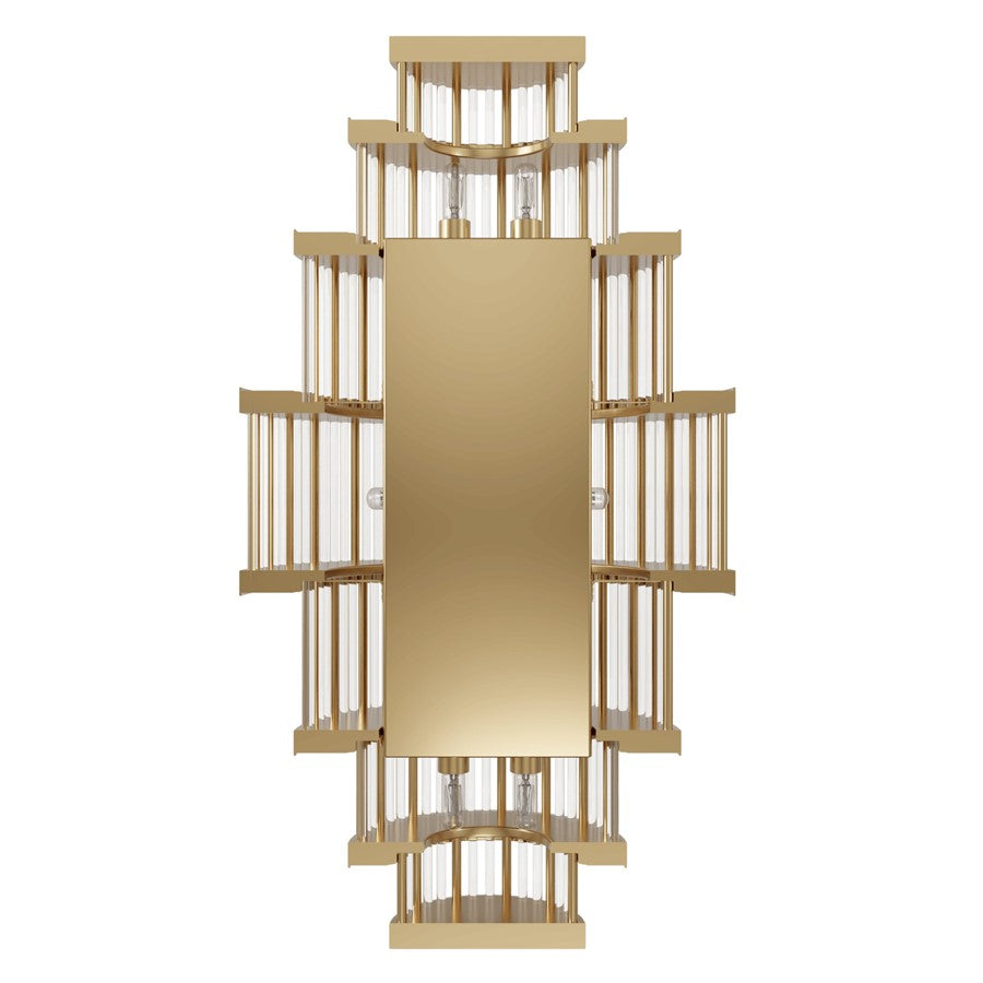 Avenue Lighting Waldorf 8 Light 22" Wall Sconce, Aged Brass