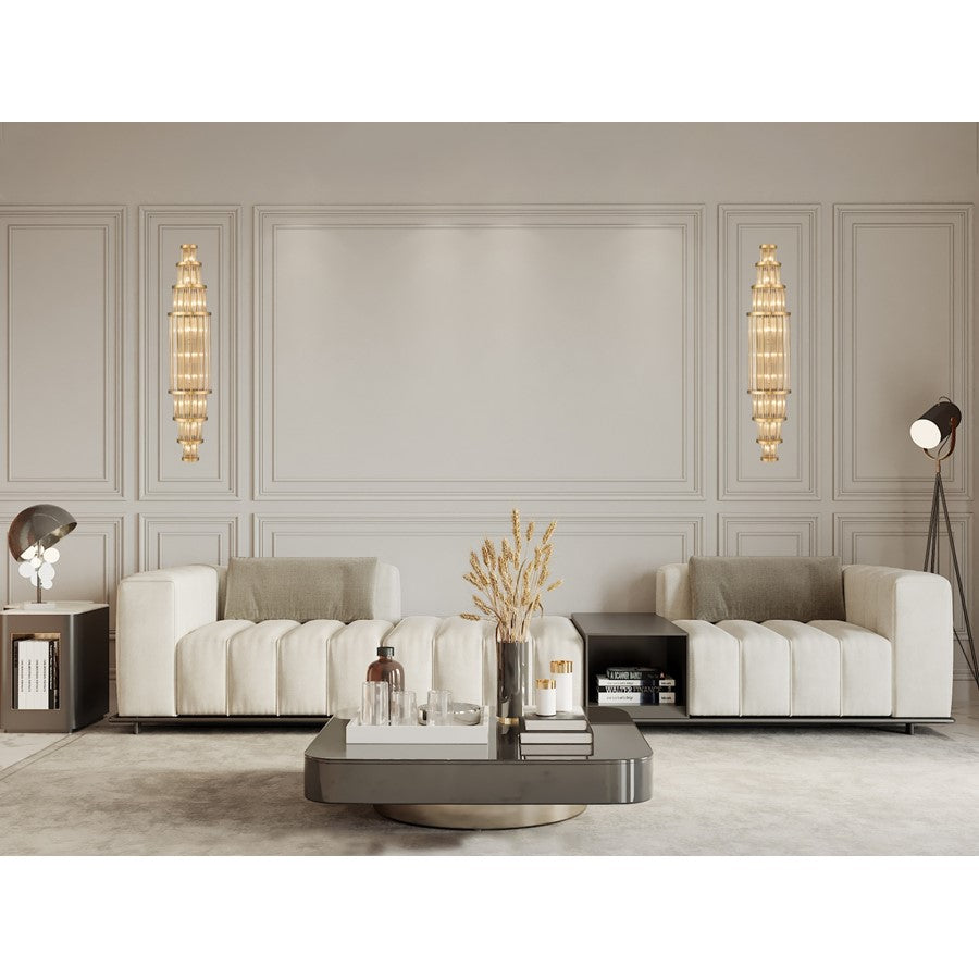 Avenue Lighting Waldorf 14 Light 50" Wall Sconce, Aged Brass