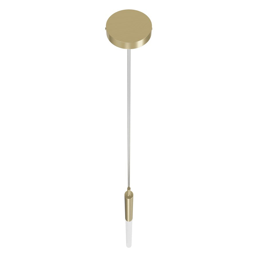 Avenue Lighting Main St. 1Lt 108" Frosted Glass Pendant, Brass