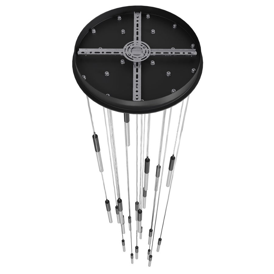 Avenue Lighting Main St. 21Lt 158" Studded Pendant, Black