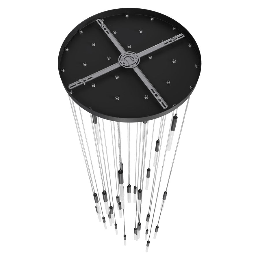 Avenue Lighting Main St. 31Lt 158" Frosted Pendant, Black