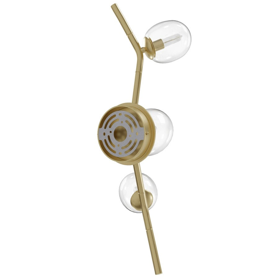 Avenue Lighting Hampton 3Lt 22" Wall Sconce, Brass/Clear Glass