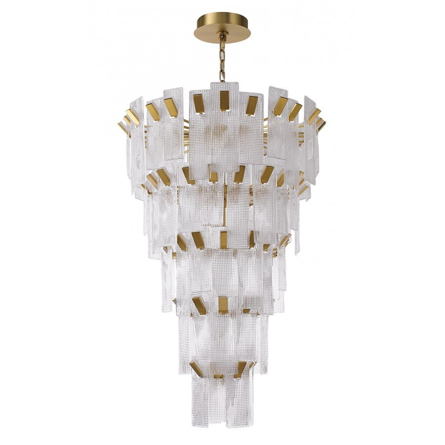 Avenue Lightin Belmont 40"W 5-Tier Pendant, Golden Brass/Textured - AEHF7182-AGB