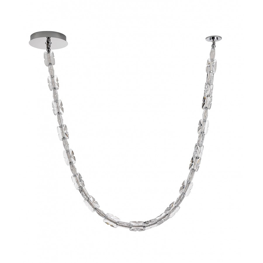 Avenue Lighting Monarch 120"L Clear Glass Strand Pendant, Chrome - AEHF7192-CH