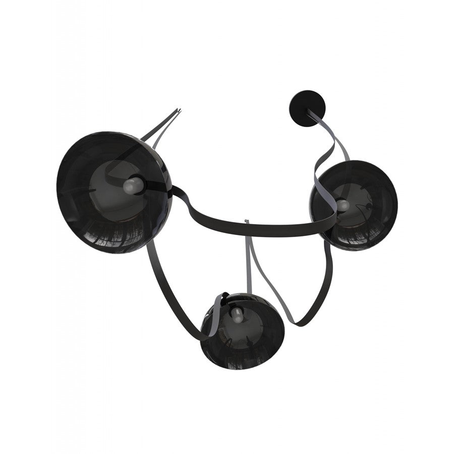 Avenue Fremont Belt 3-Lt 275"L Pendant, Black/Smoked Bowl