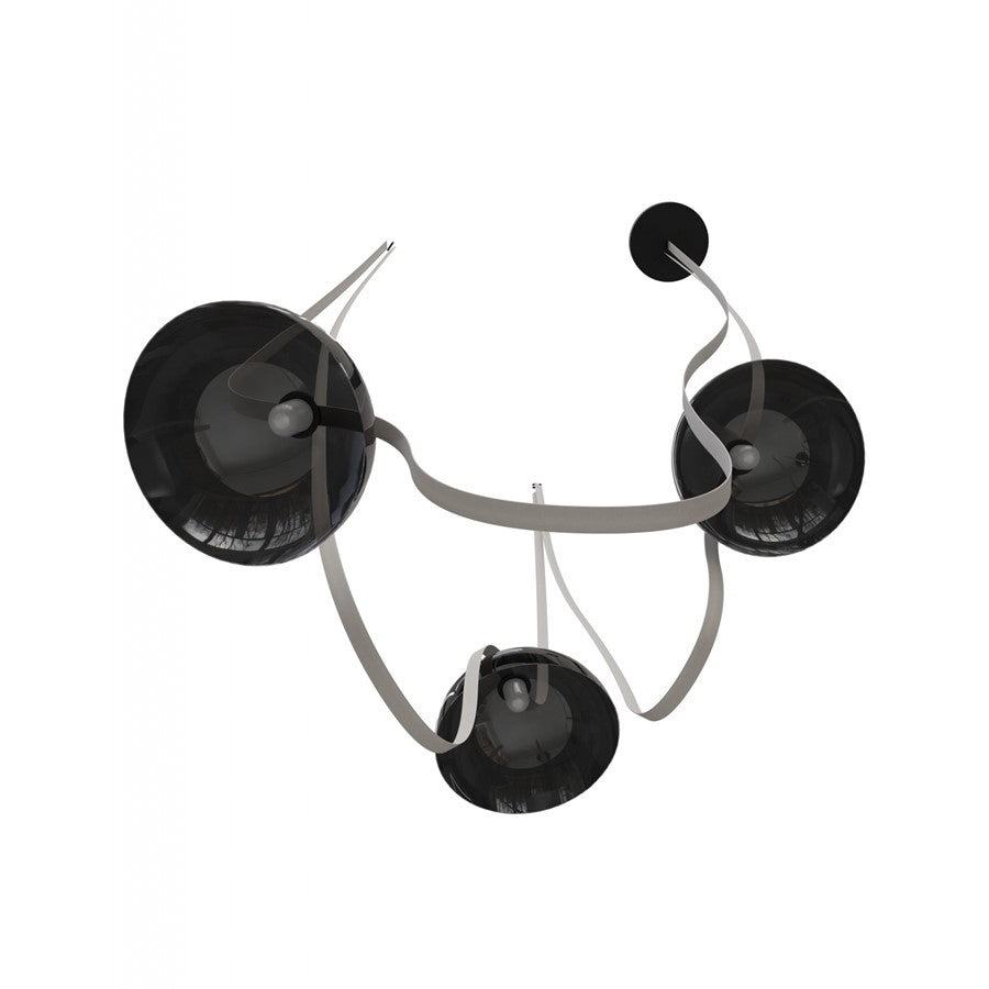 Avenue Fremont Belt 3-Light 275"L Pendant, Ivory/White Bowl