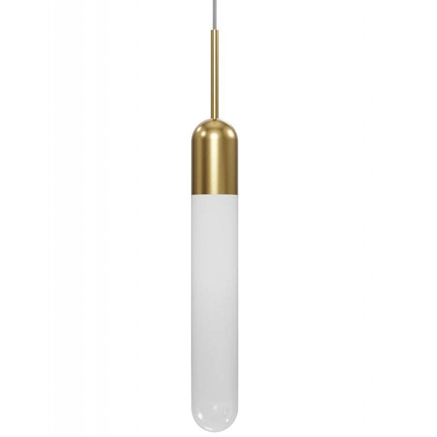 Avenue Lighting Tribeca 1 Light 27" Pendant, Aged Brass/White