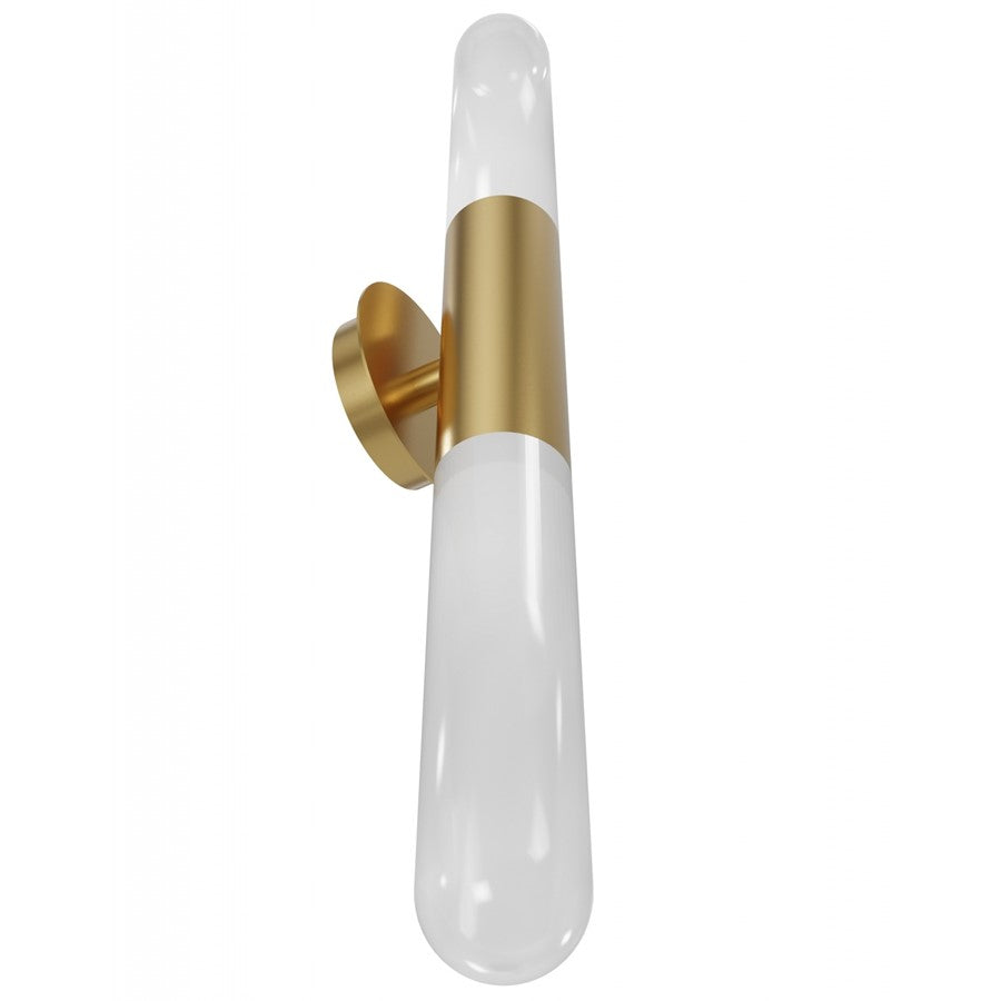 Avenue Lighting Tribeca 2 Light 33" Wall Sconce, Aged Brass/White