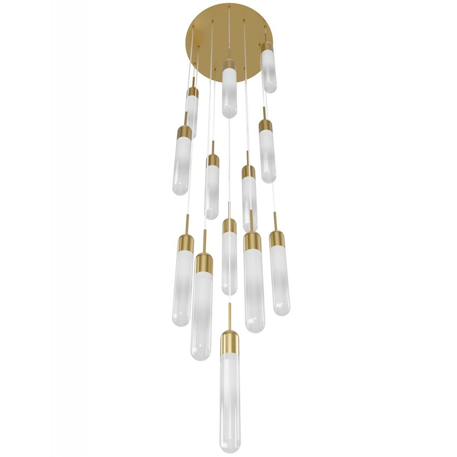 Avenue Lighting Tribeca 13Lt 10" Pendant/Multi Port , Brass/White