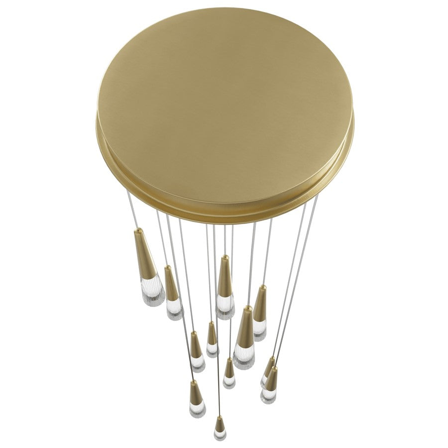 Avenue Lighting Encino 13Lt 140" Pendant/Multi Port , Brushed Brass