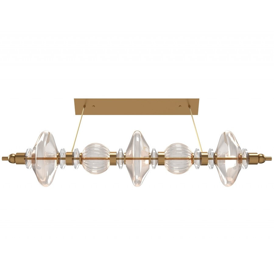 Avenue Lighting Avra 5 Light 9" Pendant, Aged Brass/Clear