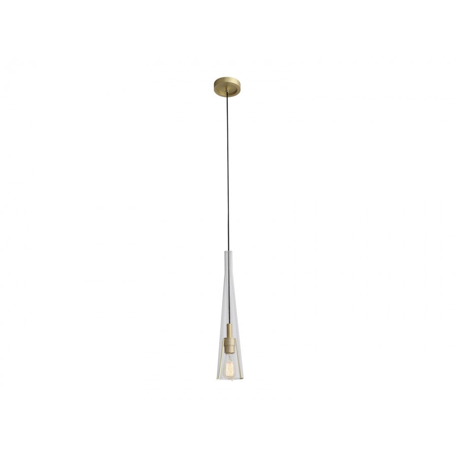 Avenue Lighting Abbey Park 1 Light 21" Pendant, Brushed Brass