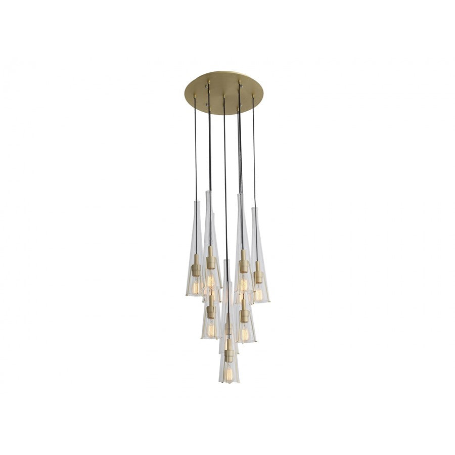 Avenue Lighting Abbey Park 10Lt 27" Pendant/Multi Port, Brass