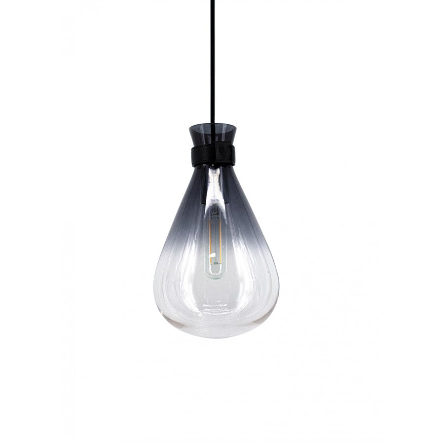 Avenue Lighting Del Mar 1 Light 12" Pendant, Smoke/Clear