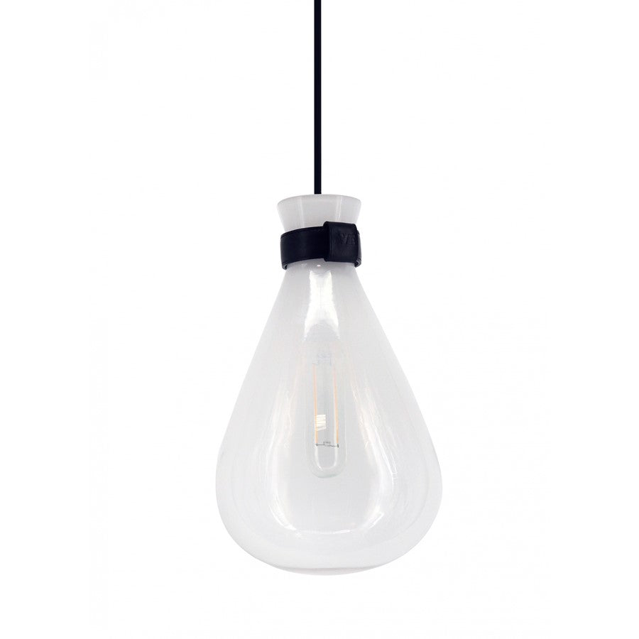 Avenue Lighting Del Mar 1 Light 16" Pendant, White/Clear