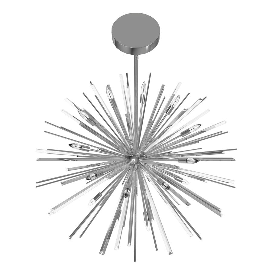Avenue Lighting Palisades Ave. 18Lt 38" Chandelier, Chrome/Clear