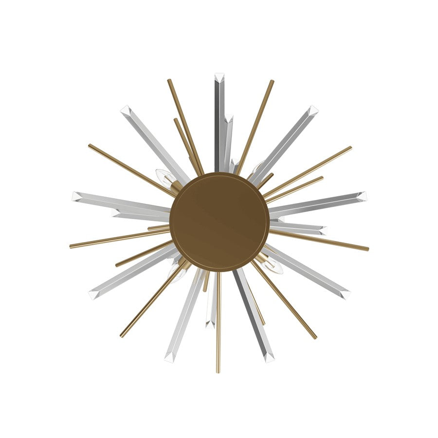 Avenue Lighting Palisades Ave. 4Lt 9" Flush/Sconce, Brass/Champagne