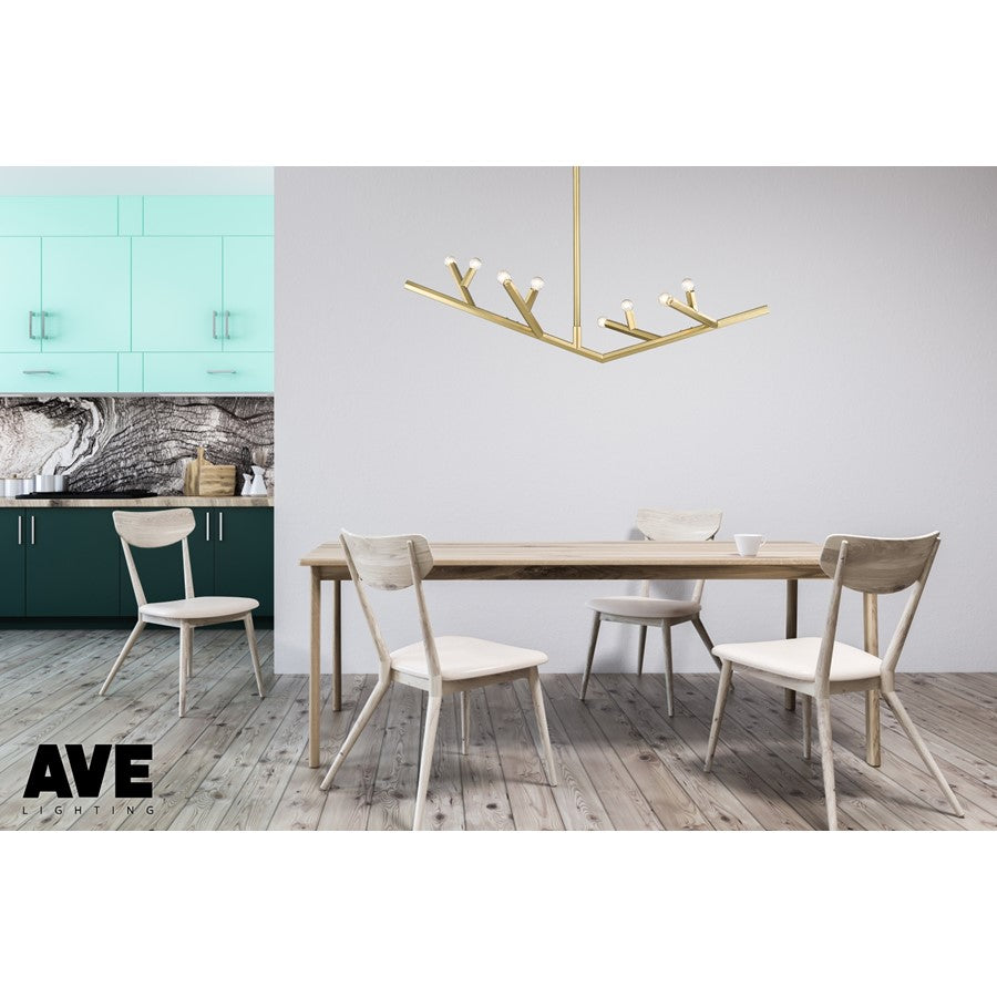 Avenue Lighting The Oaks 8 Light 15" Chandelier, Brushed Brass
