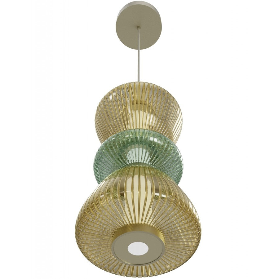 Avenue Lighting Rosewood 2 Light 19" Pendant, Aged Brass/Yellow