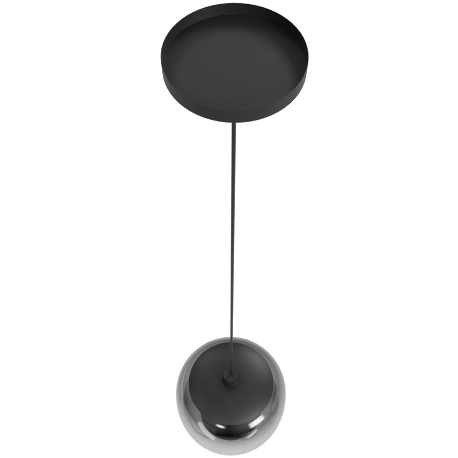 Avenue Lighting Monaco 1 Light 12" Pendant, Black+Smoky