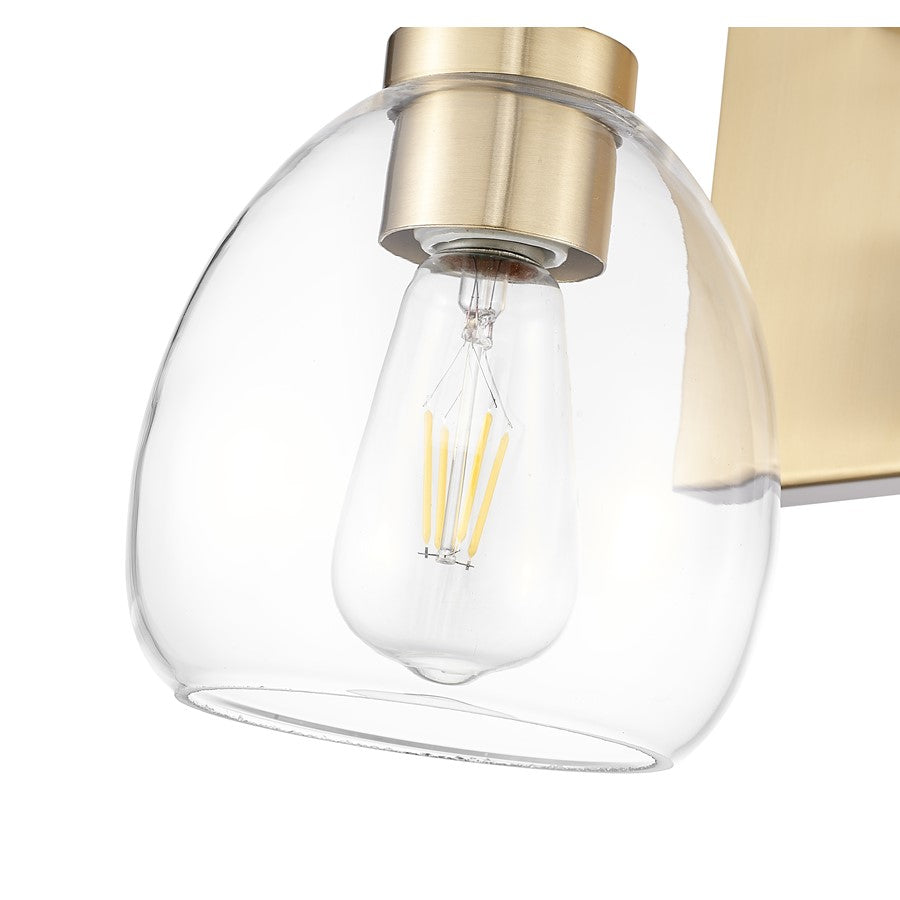 Acclaim Lighting 1 Light 6" Sconce, Brass/Clear