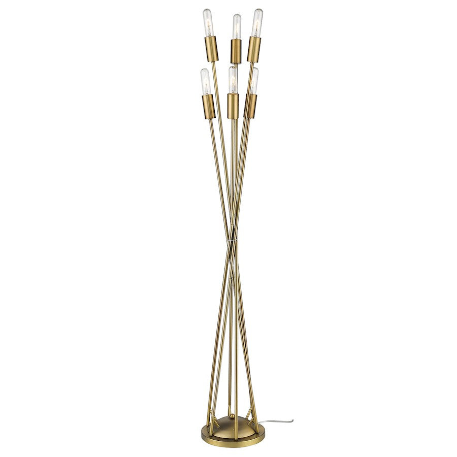 Acclaim Perret 6 Light Floor Lamp, Aged Brass