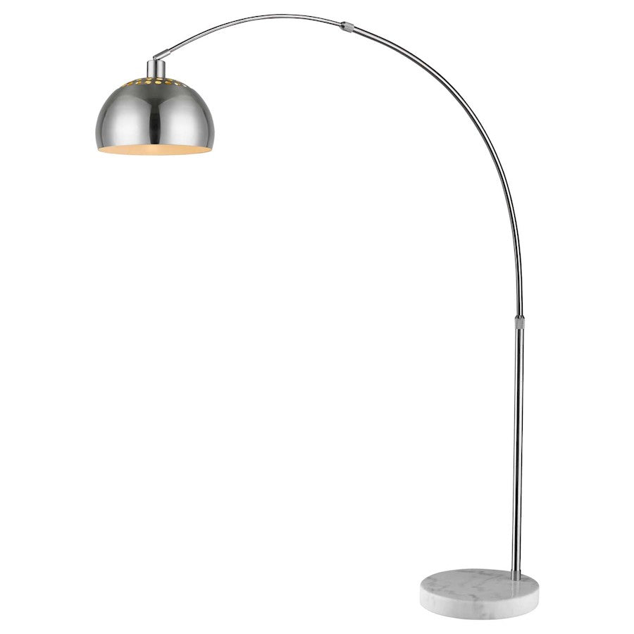 Acclaim Mid 1 Light 84" Arc Floor Lamp, Nickel/Nickel