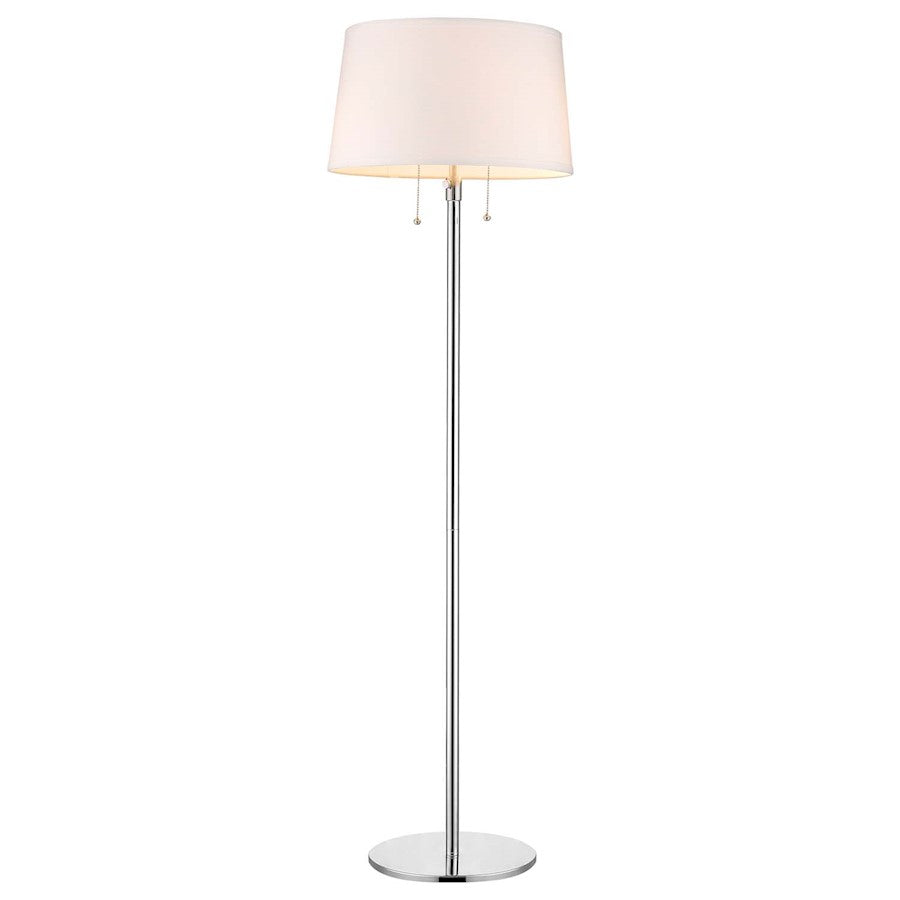 Acclaim Urban Basic 2 Light Floor Lamp, Chrome/Off-White
