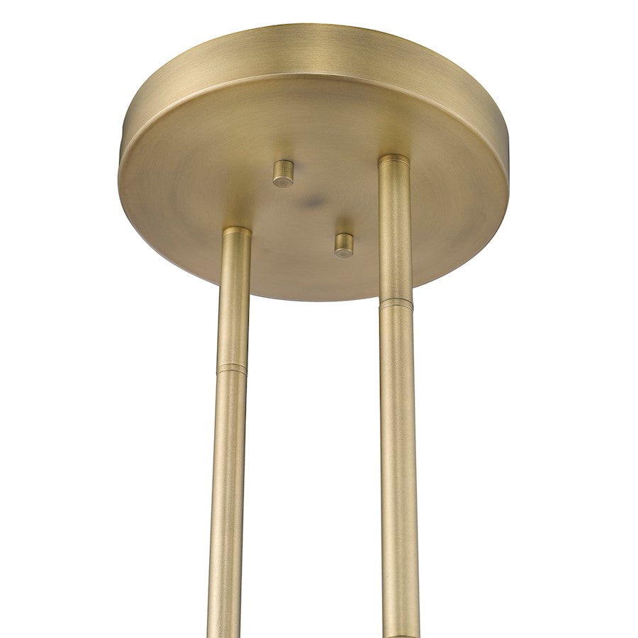 2 Light Pendant, Aged Brass