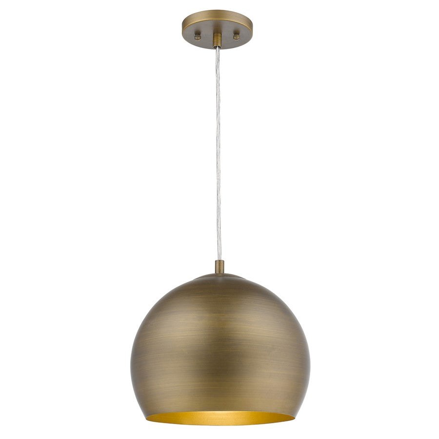 1 Light Pendant, Hand Painted Gold