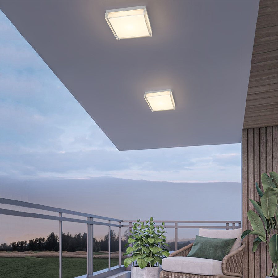 Alteck Box 11" LED Outdoor Flush, Brushed Stainless Steel