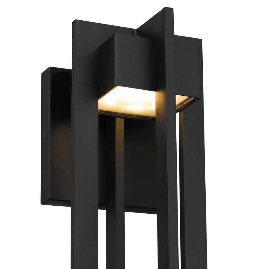 Alteck 4 Bar 18" LED Outdoor Sconce, Black/Sand, Sand Black
