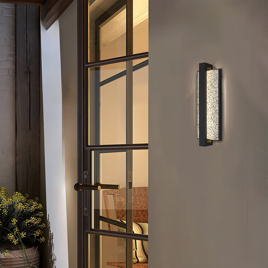 Alteck Seafoam 19" LED Outdoor Wall Sconce, Sand Black
