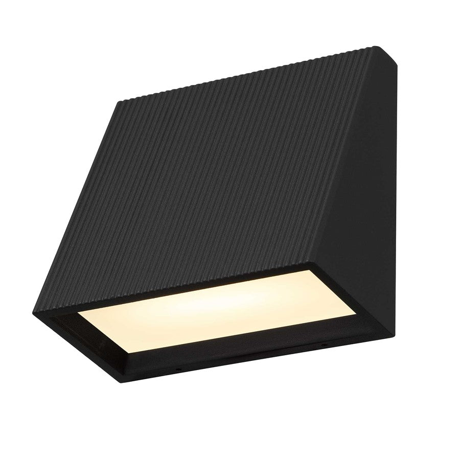 Alteck Slant 5" LED Outdoor Sconce, Black/Sand, Sand Black