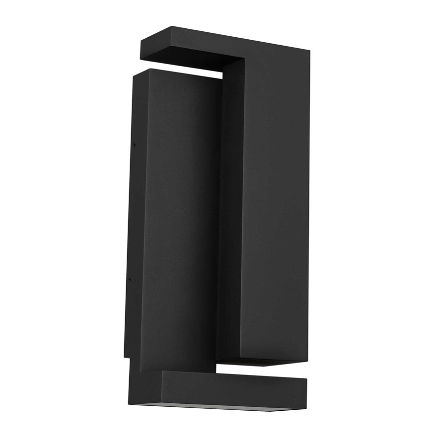 Alteck Dance 18" LED Outdoor Sconce, Black/Silk, Sand Black